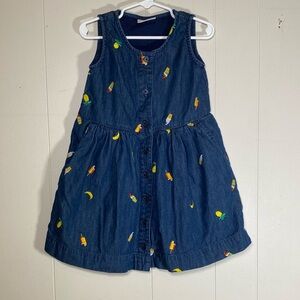 Hanna Andersson embroidered ice cream, banana pineapple dress size 4